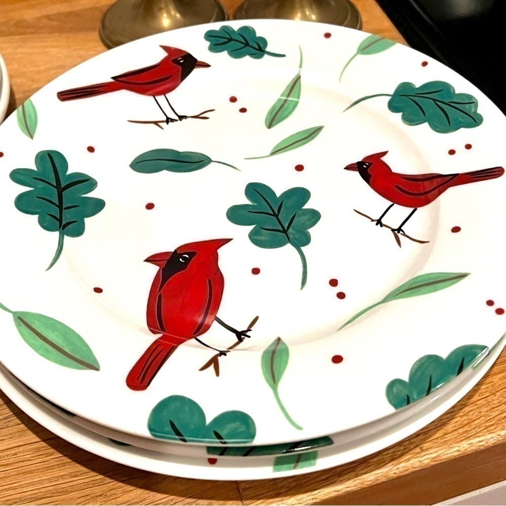 Studio Nova Holiday Cardinal Salad Plate Set of 3
